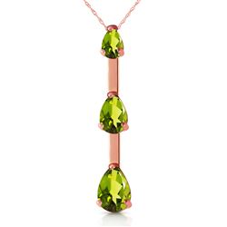 ALARRI 14K Solid Rose Gold Necklace w/ Natural Peridots