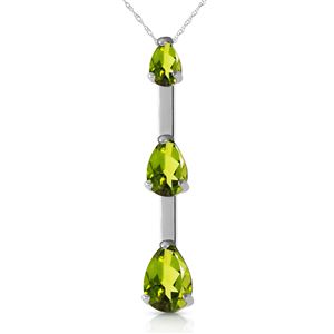 ALARRI 1.71 CTW 14K Solid White Gold Wild Iris Peridot Necklace