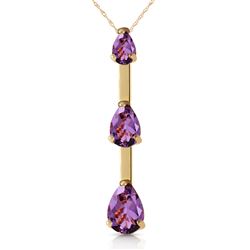 ALARRI 1.71 CTW 14K Solid Gold Never w/ out Amethyst Necklace