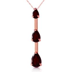 ALARRI 14K Solid Rose Gold Necklace w/ Natural Garnets