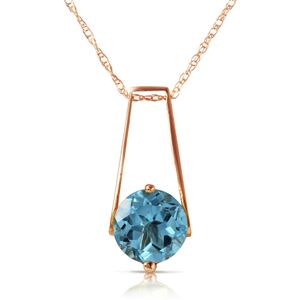 ALARRI 1.45 Carat 14K Solid Rose Gold Lullaby Blue Topaz Necklace