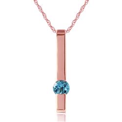 ALARRI 0.25 Carat 14K Solid Rose Gold Blue Topaz Necklace