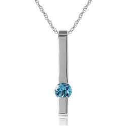 ALARRI 0.25 CTW 14K Solid White Gold Mysterious Ways Blue Topaz Necklace