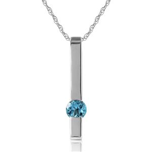 ALARRI 0.25 CTW 14K Solid White Gold Mysterious Ways Blue Topaz Necklace