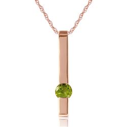 ALARRI 0.25 Carat 14K Solid Rose Gold Bar Peridot Necklace