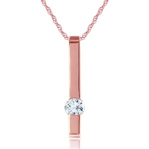 ALARRI 0.25 Carat 14K Solid Rose Gold Bar Aquamarine Necklace