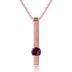 ALARRI 0.25 CTW 14K Solid Rose Gold Bar Amethyst Necklace