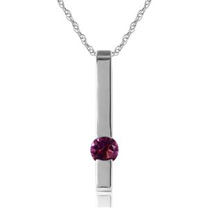 ALARRI 0.25 Carat 14K Solid White Gold Persistent Echo Amethyst Necklace