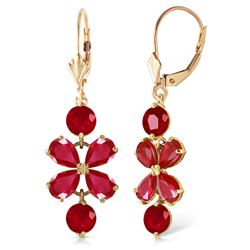 ALARRI 5.32 CTW 14K Solid Gold Chandelier Earrings Natural Ruby