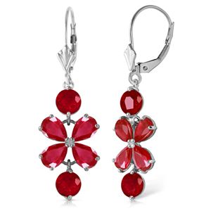 ALARRI 5.32 CTW 14K Solid White Gold Chandelier Earrings Natural Ruby