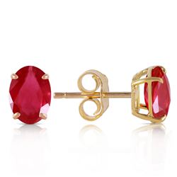 ALARRI 1.8 Carat 14K Solid Gold Stud Earrings Natural Ruby