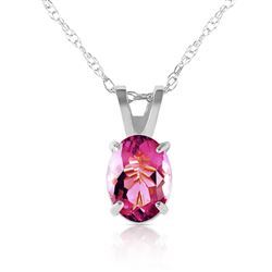 ALARRI 0.85 Carat 14K Solid White Gold w/ out A Sign Pink Topaz Necklace