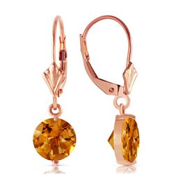 ALARRI 3.1 Carat 14K Solid Rose Gold Leverback Earrings Cirtines