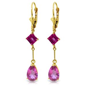 ALARRI 4.95 Carat 14K Solid Gold Nostalgia Pink Topaz Earrings