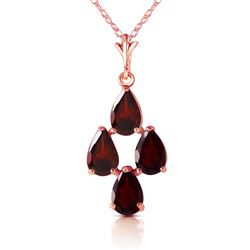 ALARRI 1.5 Carat 14K Solid Rose Gold Necklace Natural Garnet