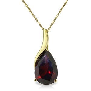 ALARRI 4.7 Carat 14K Solid Gold Necklace Pear Shape Natural Garnet