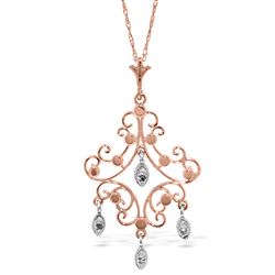 ALARRI 14K Solid Rose Gold Chandelier Necklace w/ Diamonds