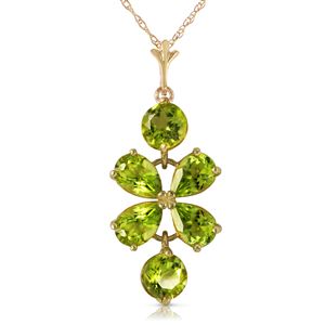 ALARRI 3.15 Carat 14K Solid Gold Lines Read In Spring Peridot Necklace