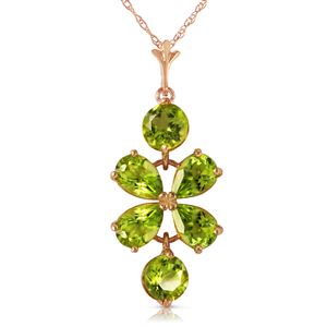 ALARRI 3.15 Carat 14K Solid Rose Gold Petals Peridot Necklace