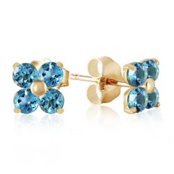 ALARRI 1.15 CTW 14K Solid Gold Stud Earrings Blue Topaz