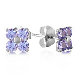 ALARRI 1.15 CTW 14K Solid White Gold Stud Earrings Natural Tanzanite