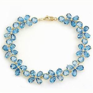 ALARRI 20.7 Carat 14K Solid Gold Bracelets Natural Blue Topaz