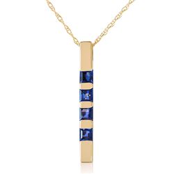 ALARRI 0.35 Carat 14K Solid Gold Necklace Bar Natural Sapphire