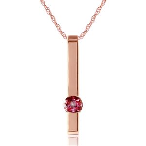 ALARRI 0.25 CTW 14K Solid Rose Gold Bar Pink Topaz Necklace