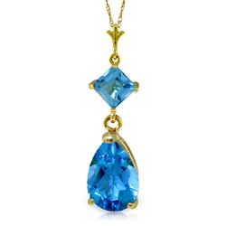 ALARRI 2 Carat 14K Solid Gold To Love Again Blue Topaz Necklace