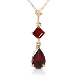 ALARRI 2 Carat 14K Solid Gold Love Under The Rain Garnet Necklace