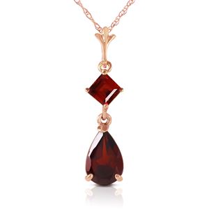 ALARRI 2 CTW 14K Solid Rose Gold Laughter Garnet Necklace