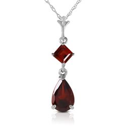 ALARRI 2 CTW 14K Solid White Gold Granted Wishes Garnet Necklace