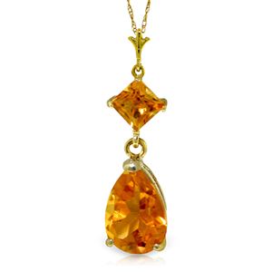 ALARRI 2 Carat 14K Solid Gold Dance Me Citrine Necklace