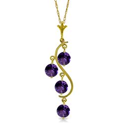 ALARRI 2.25 CTW 14K Solid Gold Love Loving You Amethyst Necklace