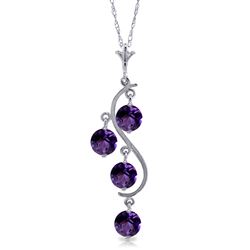 ALARRI 2.25 CTW 14K Solid White Gold Rub Your Wings Amethyst Necklace