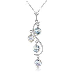 ALARRI 2.25 CTW 14K Solid White Gold Game Changer Aquamarine Necklace