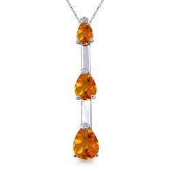 ALARRI 1.71 CTW 14K Solid White Gold Life And More Citrine Necklace
