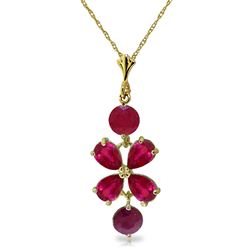 ALARRI 3.15 CTW 14K Solid Gold The Rain Came Ruby Necklace