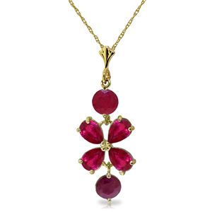 ALARRI 3.15 CTW 14K Solid Gold The Rain Came Ruby Necklace
