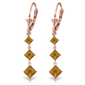 ALARRI 4.79 CTW 14K Solid Rose Gold Citrine Sunny Drop Earrings