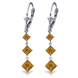 ALARRI 4.79 CTW 14K Solid White Gold Rebellious Citrine Earrings