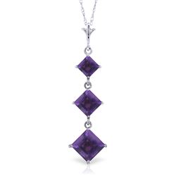 ALARRI 2.4 CTW 14K Solid White Gold Spring Up Amethyst Necklace