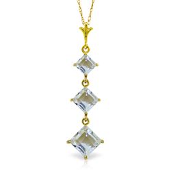 ALARRI 2.4 CTW 14K Solid Gold Love Lock Aquamarine Necklace