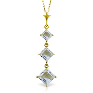 ALARRI 2.4 CTW 14K Solid Gold Love Lock Aquamarine Necklace