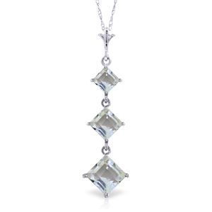 ALARRI 2.4 CTW 14K Solid White Gold Sweet Harmony Aquamarine Necklace