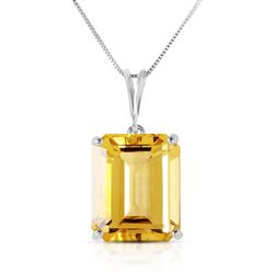 ALARRI 6.5 Carat 14K Solid White Gold Necklace Octagon Citrine