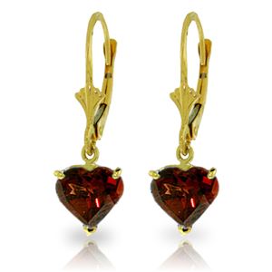 ALARRI 3.05 Carat 14K Solid Gold Cupid Garnet Earrings