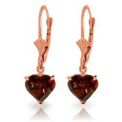 ALARRI 3.05 Carat 14K Solid Rose Gold Garnet Fire Earrings