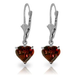 ALARRI 3.05 Carat 14K Solid White Gold Speak What Is Right Garnet Earrings