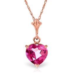 ALARRI 1.15 Carat 14K Solid Rose Gold Proud Heart Pink Topaz Necklace